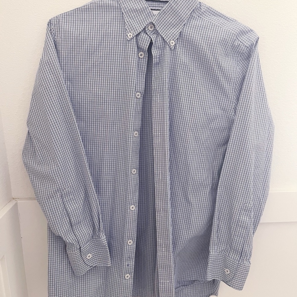 Charles Tyrwhitt Men's Blue Non-iron Dress Shirt, 15.5/32 Slim fit